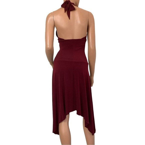 Fairygrunge Vintage Women’s Sz.M Burgundy Halter Dress High-Low ~Y2K Party Glam - Picture 7 of 11